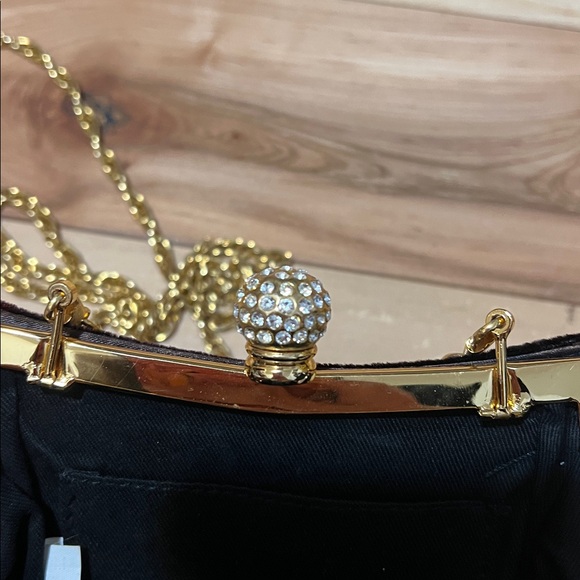 Elegant Dark Brown Velvet Evening Bag - Picture 8 of 13